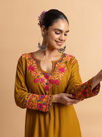 Thumbnail for HOUSE OF KARI Floral Yoke Design Chikankari Kurta With Palazzo - Distacart