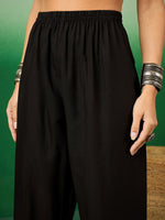 Thumbnail for Sangria Floral Printed A-Line Kurta With Trouser & Dupatta