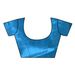 Thumbnail for Very Much Indian Fusion Cotton Tissue Shimmer Saree - Light Blue - Distacart