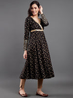 Thumbnail for Aks Floral Printed Angrakha A-Line Kurta - Distacart