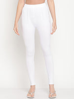 Thumbnail for TAG 7 Women Pack Of 2 White & Blue Solid Ankle-Length Leggings - Distacart
