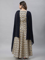 Thumbnail for AURELIA Ethnic Motifs Printed A-line Maxi Ethnic Dress With Attached Dupatta