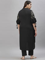 Thumbnail for Sztori Printed Notch Neck Regular Kurta with Trousers - Distacart