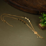 Thumbnail for AanyaCentric Gold-plated Jewelry Combo: Elegant Short Mangalsutra, Finger Ring, and American Diamond Earrings Set - Distacart