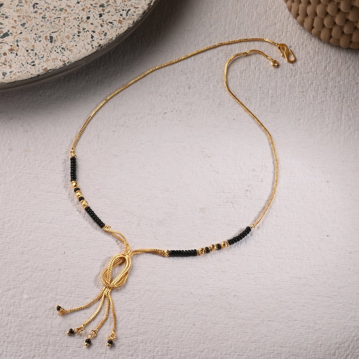 AanyaCentric Gold-plated Jewelry Combo: Elegant Short Mangalsutra, Finger Ring, and American Diamond Earrings Set - Distacart