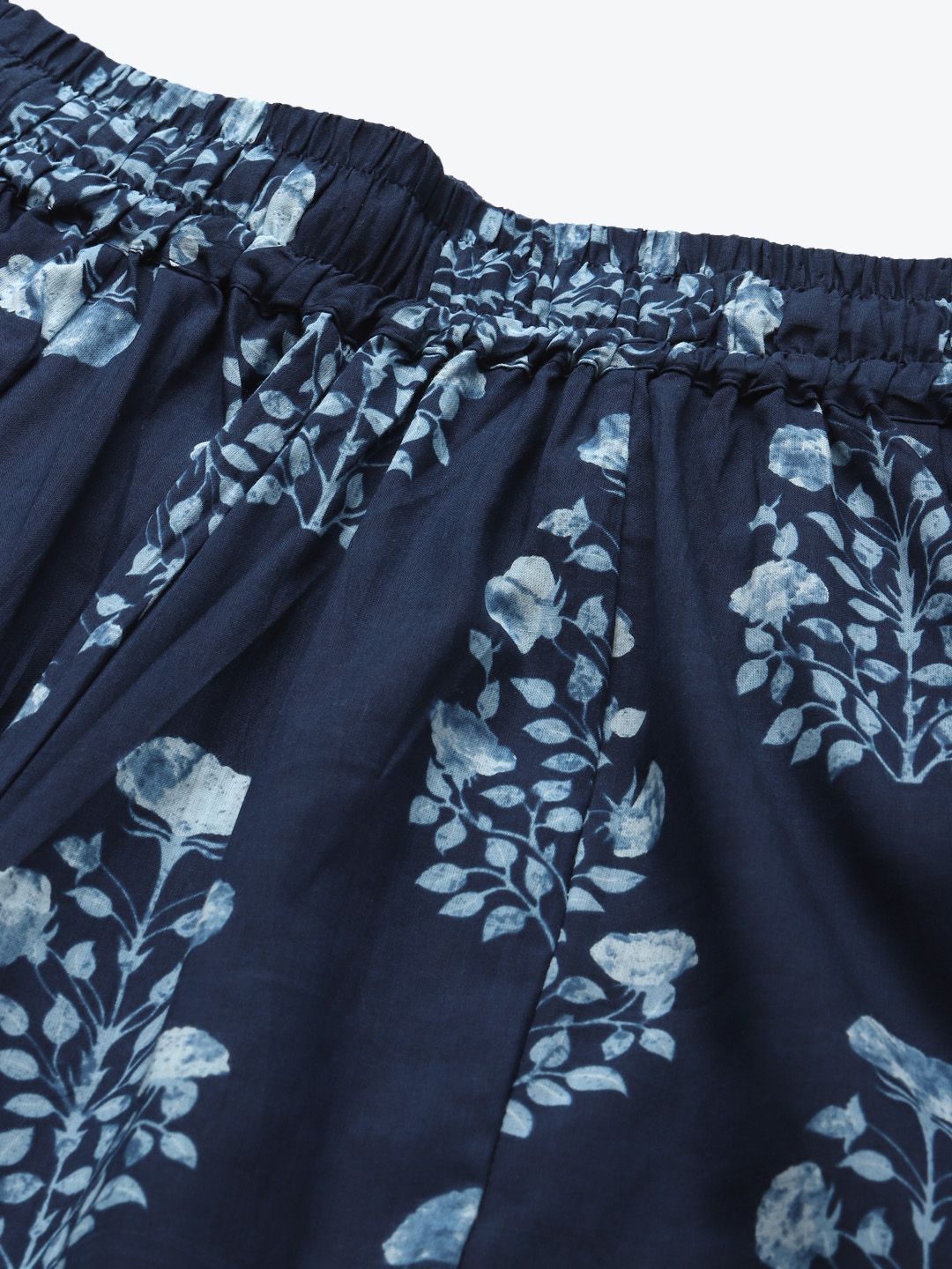 TAG 7 Women Navy Blue & White Printed Flared Palazzos