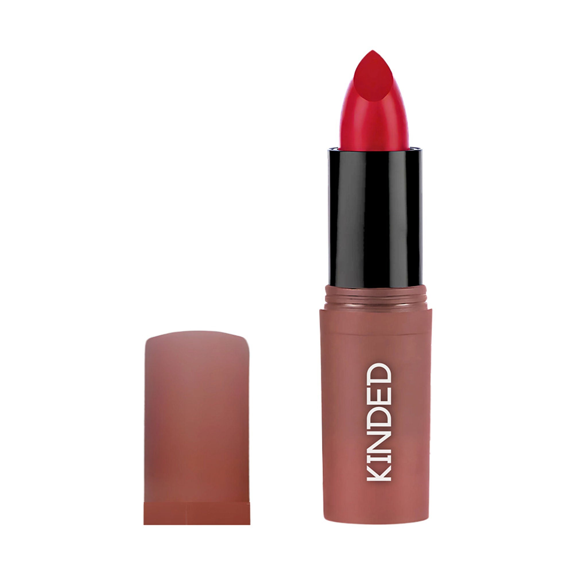 kinded satin saga bullet creamy lipstick with satin finish vitamin e 04 rose red