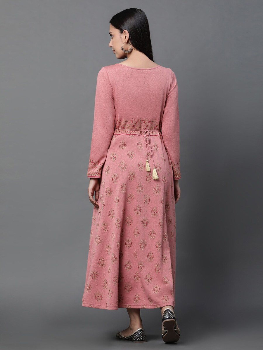AURELIA Ethnic Motifs Self Design Jacquard Maxi Ethnic Dress