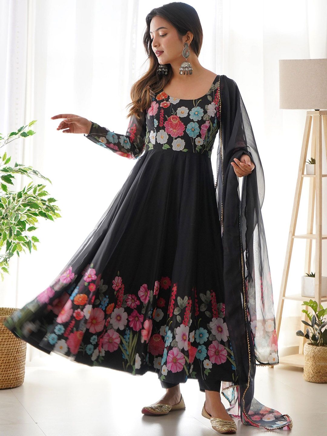 Kalini Women Floral Printed Regular Kurta with Trousers & With Dupatta - Distacart