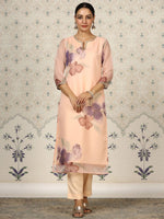 Thumbnail for Ode by House of Pataudi Floral Printed Regular Kurta With Trousers & Dupatta - Distacart