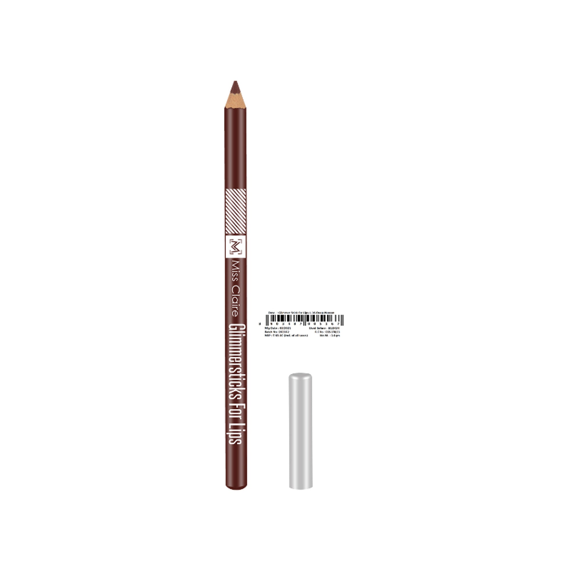 Miss Claire Glimmersticks For Lips - Deep Maroon L-16