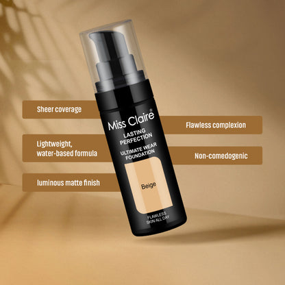 Miss Claire Lasting Perfection Ultimate Wear Foundation - 21 Cream Beige - Distacart