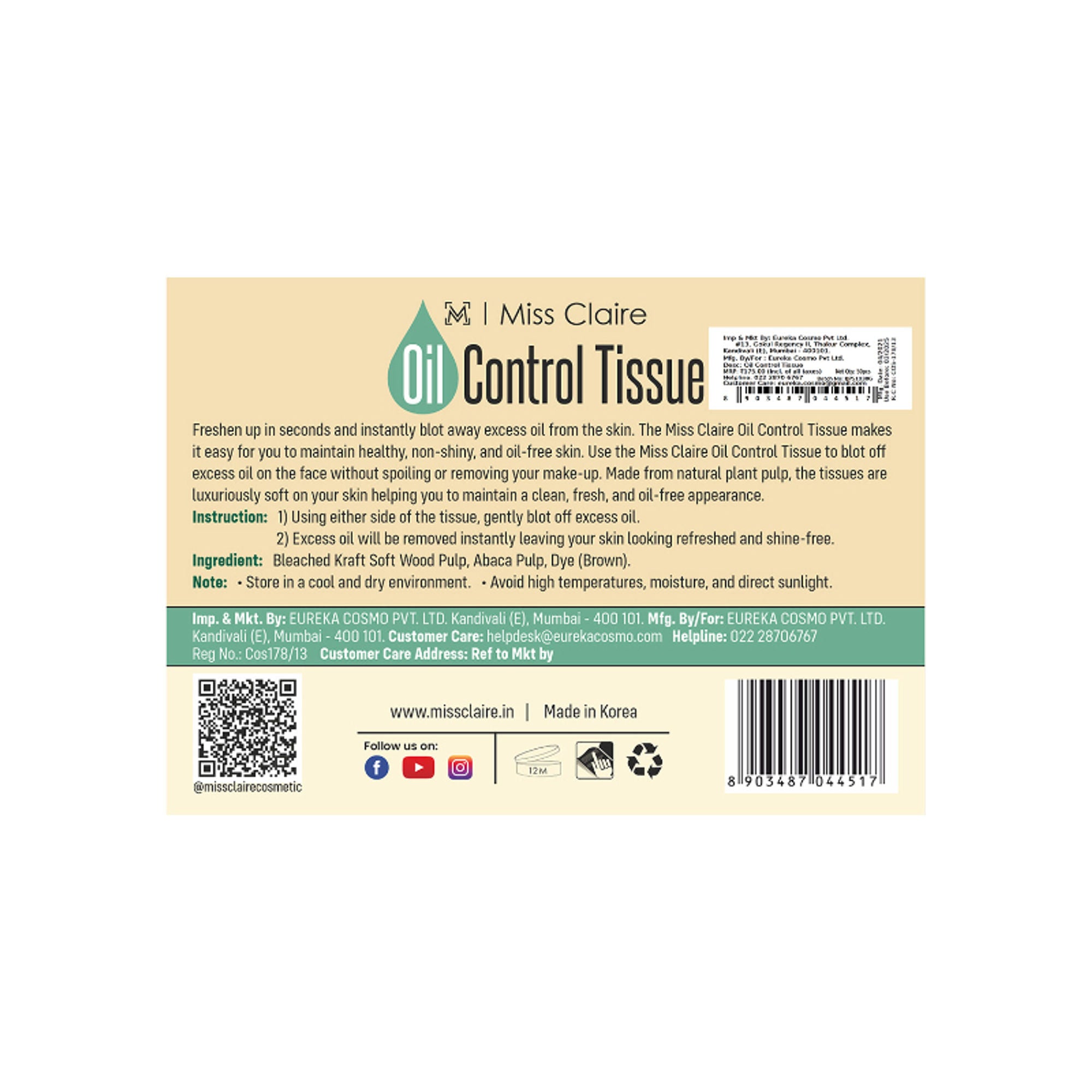 Miss Claire Oil Control Tissue