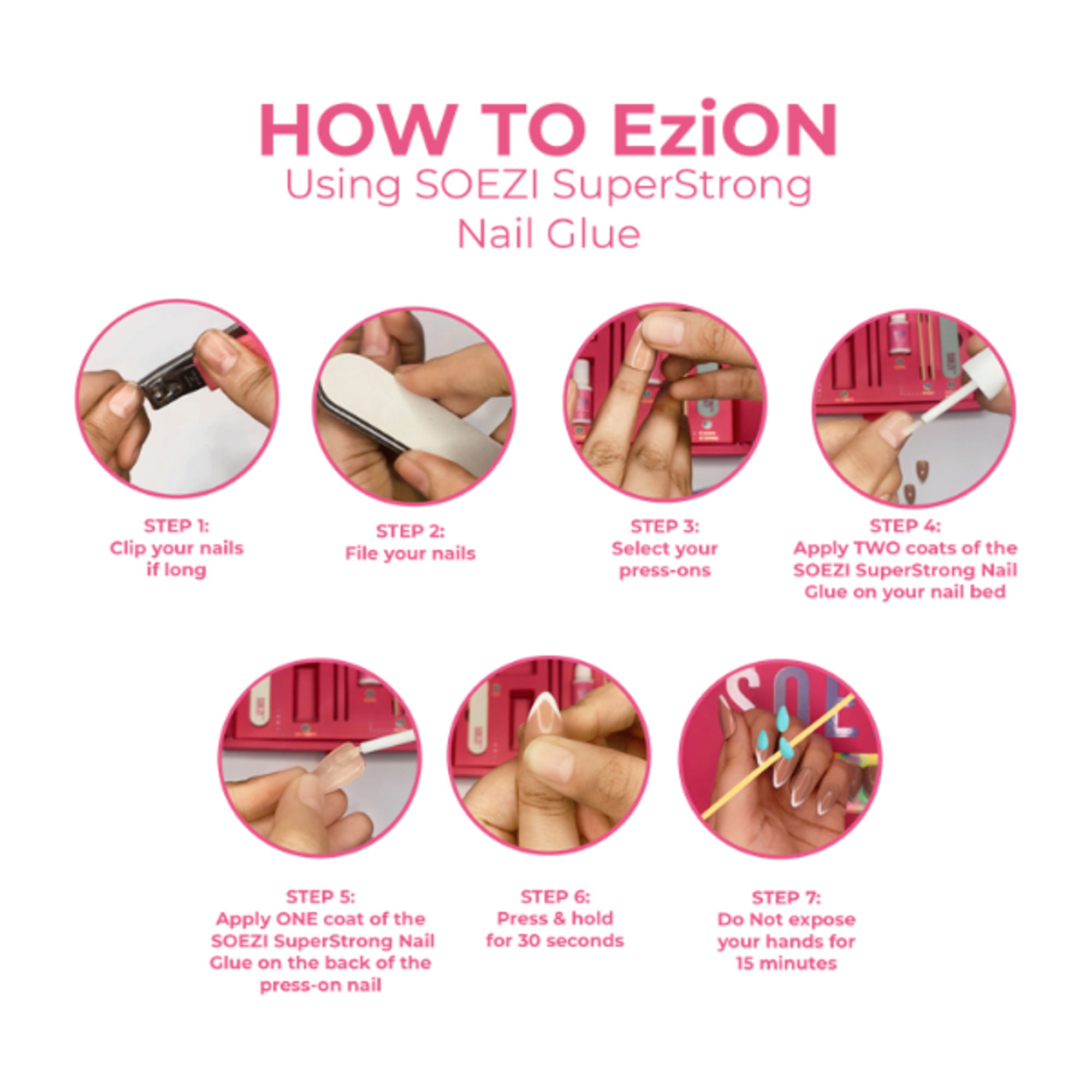 SOEZI Spoilt Brat Reusable Press On Nails - Application Kit