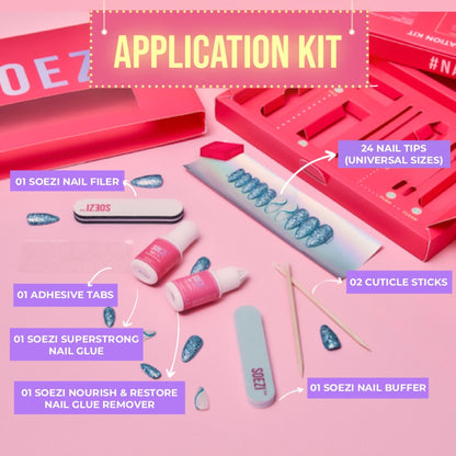 SOEZI Oh La La Reusable Press On Nails - Application Kit - Distacart