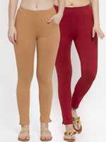 Thumbnail for TAG 7 Women Pack Of 2 Solid Ankle-Length Leggings - Distacart