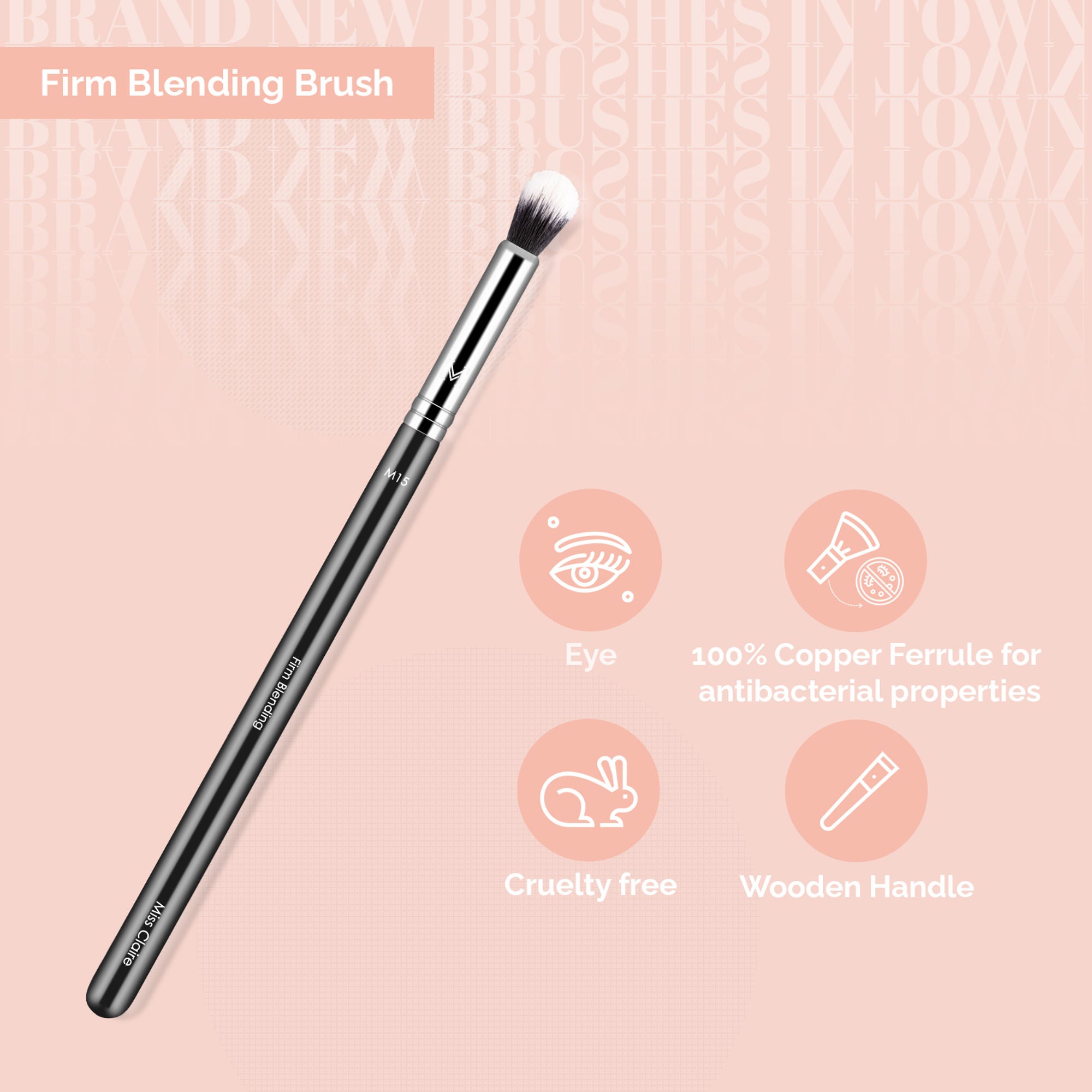 Miss Claire M15 - Firm Blending Brush - Chrome