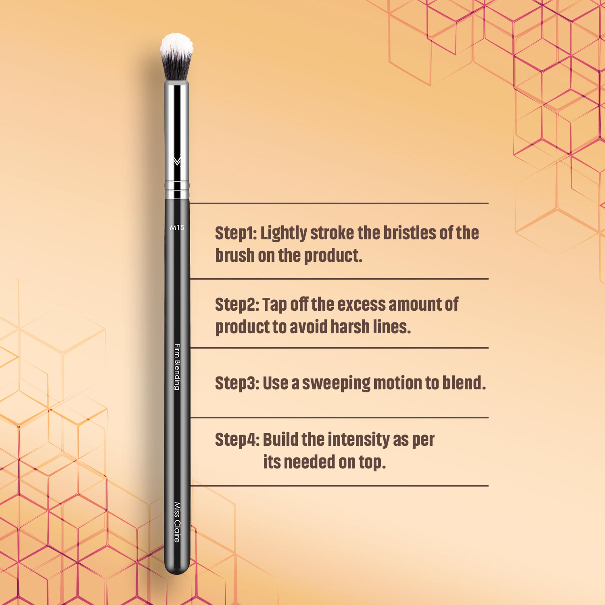 Miss Claire M15 - Firm Blending Brush - Chrome