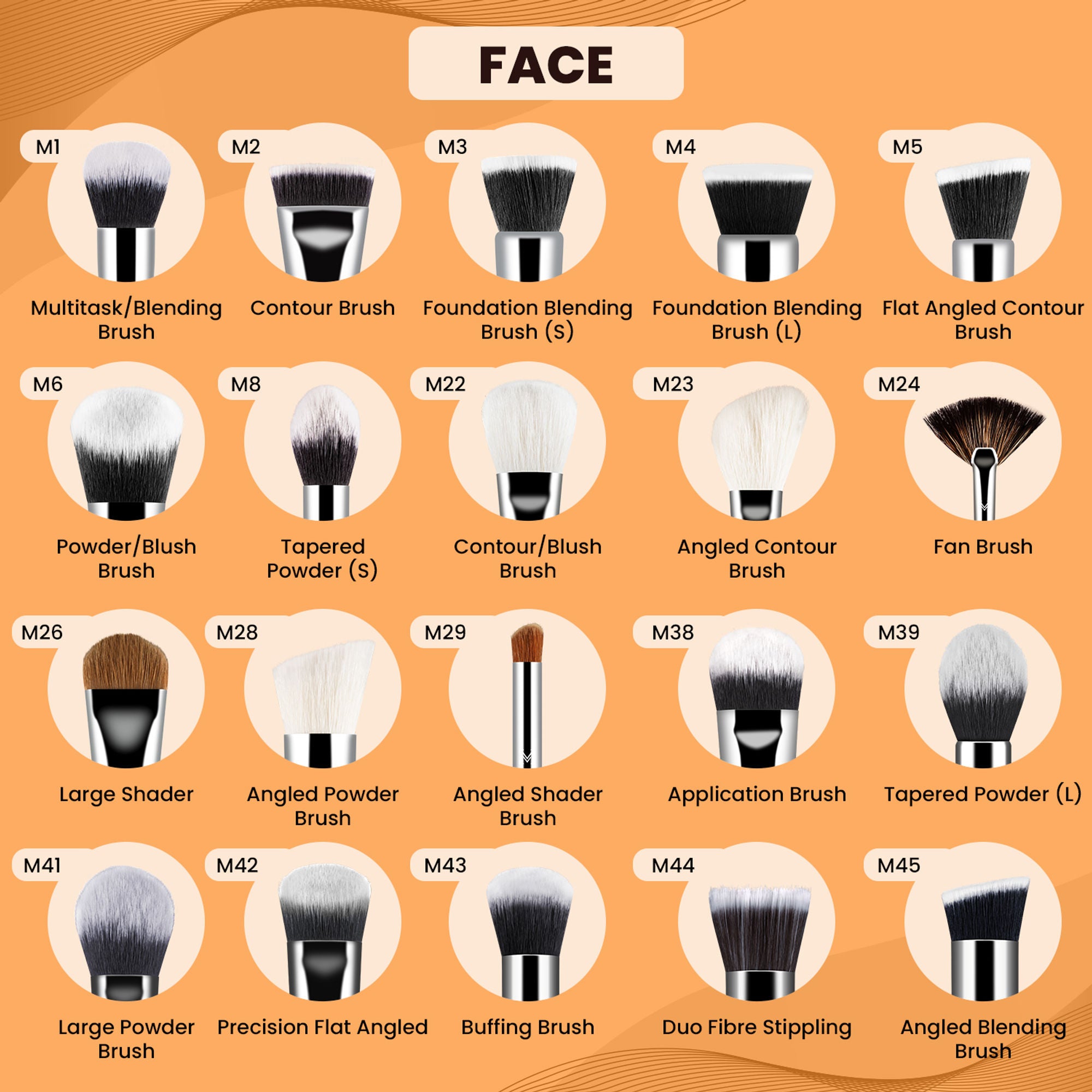 Miss Claire M15 - Firm Blending Brush - Chrome