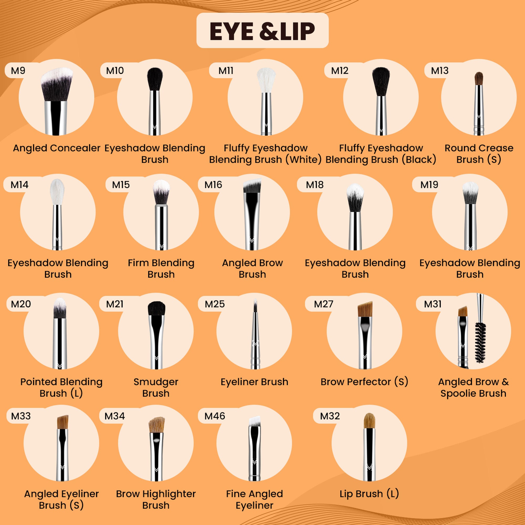 Miss Claire M15 - Firm Blending Brush - Chrome