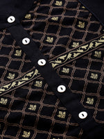Thumbnail for Anouk Women Black & Gold-Toned Printed Kurta with Palazzos - Distacart