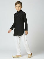 Thumbnail for Joban Fashion Kids Island Full Sleeves Cotton Pathani Kurta and Pyjama Set - Black - Distacart