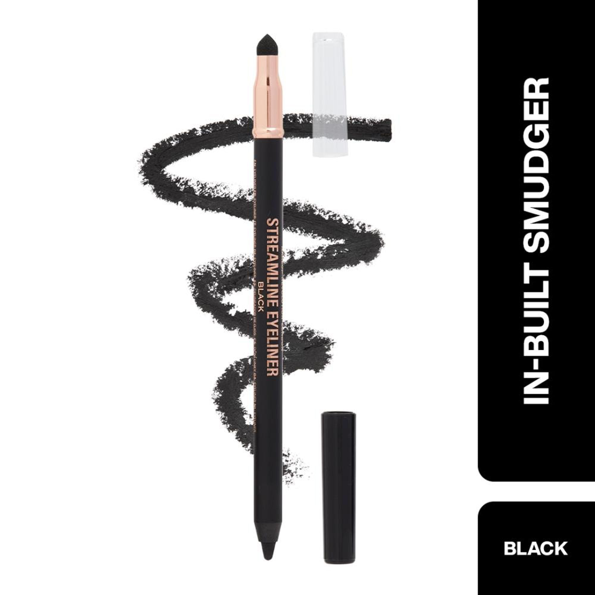 Makeup Revolution Streamline Waterline Eyeliner Pencil-Ultra Creamy Smudge Proof Smokey Looks - Black
