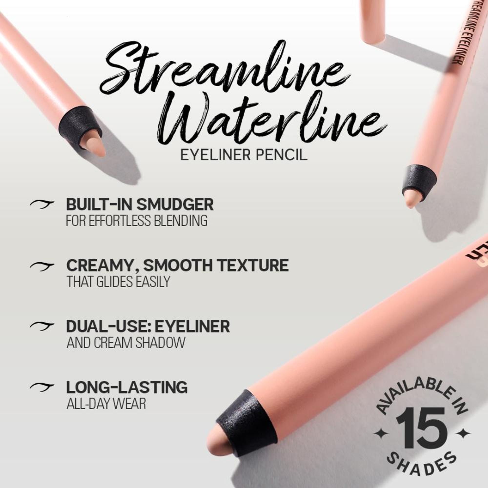 Makeup Revolution Streamline Waterline Eyeliner Pencil-Ultra Creamy Smudge Proof Smokey Looks - Black - Distacart