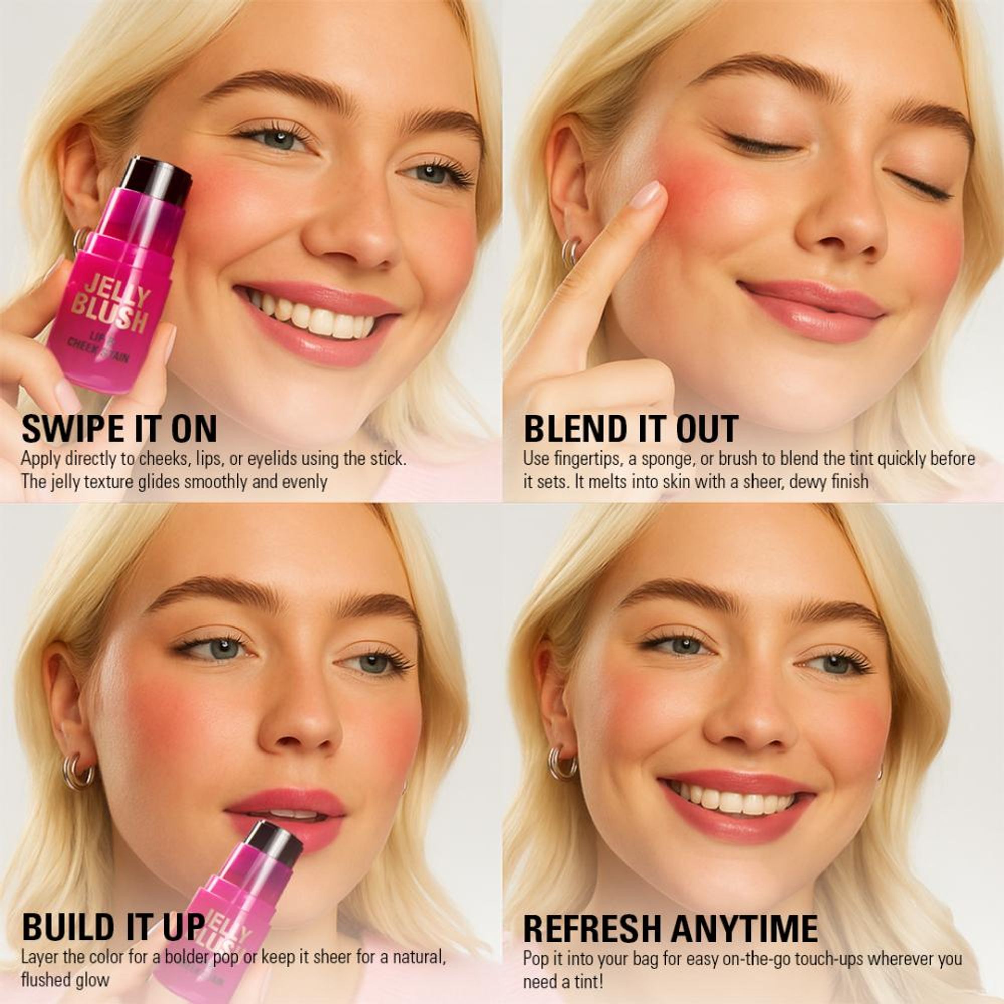 Makeup Revolution Jelly Blush Stick Lip and Cheek Stain - Peach Orange - Distacart