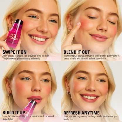 Makeup Revolution Jelly Blush Stick Lip and Cheek Stain - Peach Orange - Distacart