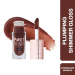 Thumbnail for Makeup Revolution Pout Bomb Shimmer Lip Gloss - Chocolate Sparkle