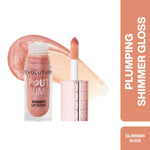 Thumbnail for Makeup Revolution Pout Bomb Shimmer Lip Gloss - Glimmer Nude