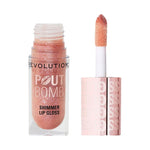Thumbnail for Makeup Revolution Pout Bomb Shimmer Lip Gloss - Glimmer Nude - Distacart