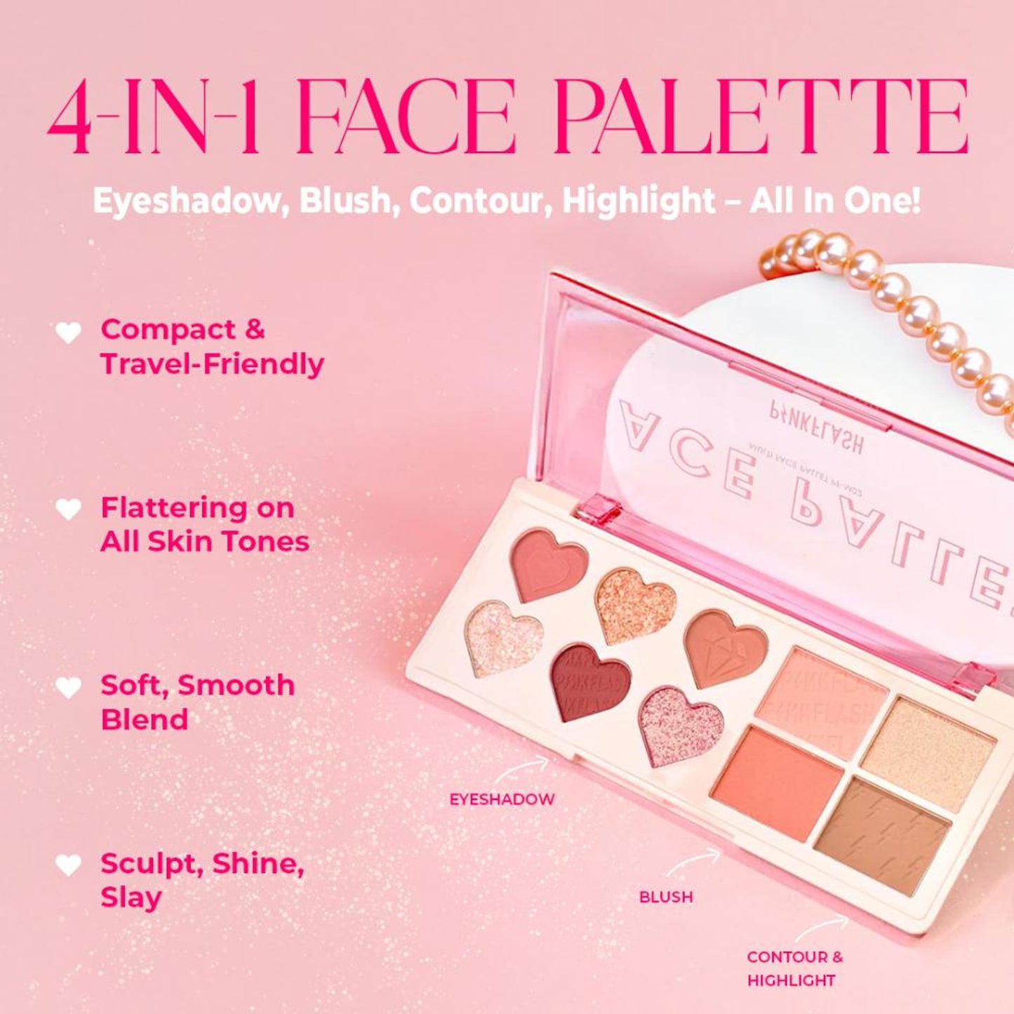 PINKFLASH Multi Face Palette - 02 Strawberry Ice - Distacart