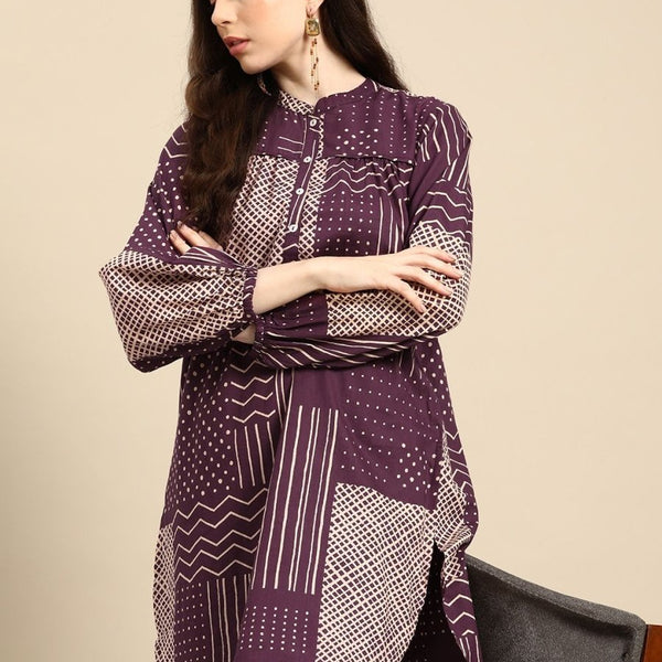 Anouk Women Printed Pure Cotton Straight Kurta with Palazzos - Distacart