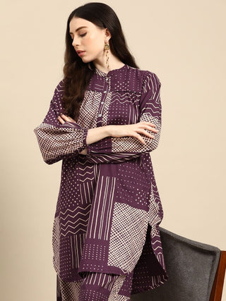 Anouk Women Printed Pure Cotton Straight Kurta with Palazzos - Distacart