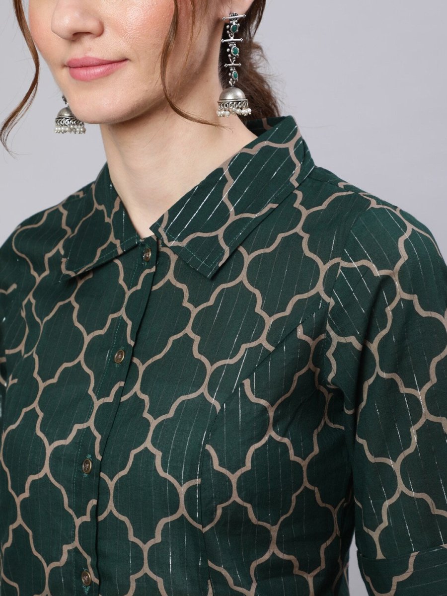 Aks Geometric Printed Pathani Cotton Kurta - Distacart