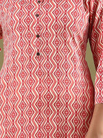 Thumbnail for Indo Era Geometric Printed Mirror Work Straight Kurta