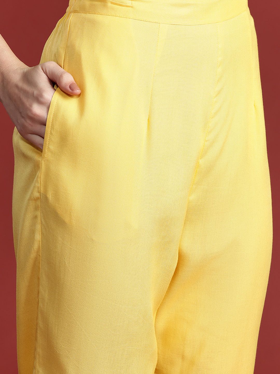 Indo Era Women Embroidered Panelled Mirror Work Pure Cotton Kurta with Trousers & Dupatta