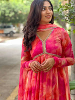 Thumbnail for Kalini Ethnic Motifs Printed Pleated Mirror Work Empire Kurta with Trousers & Dupatta - Distacart