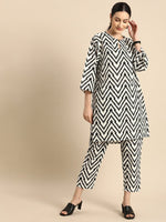 Thumbnail for Anouk Women White Printed Kurta with Trousers - Distacart