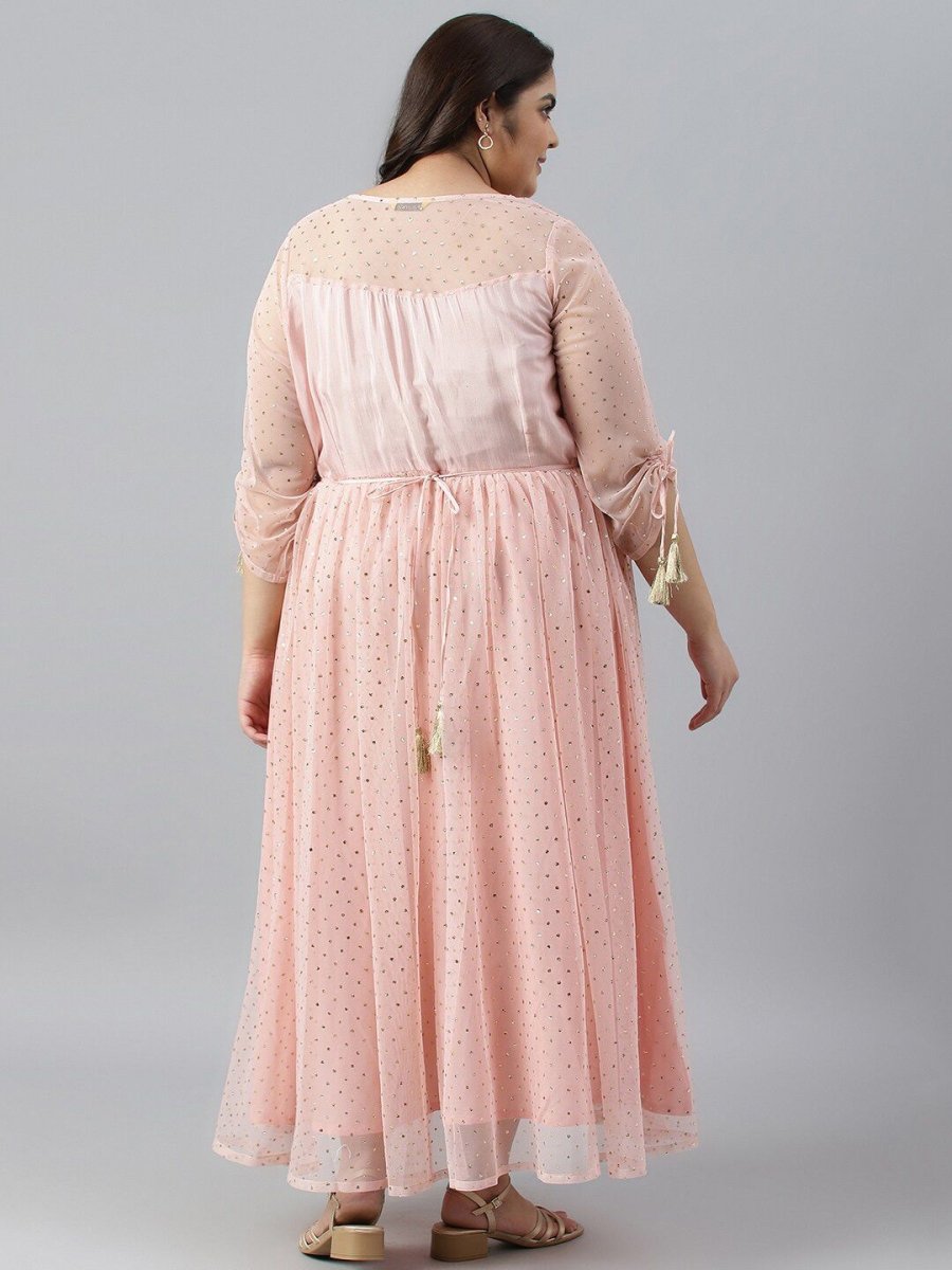 AURELIA Plus Size Floral Embroidered Chiffon Maxi Fit & Flare Dress