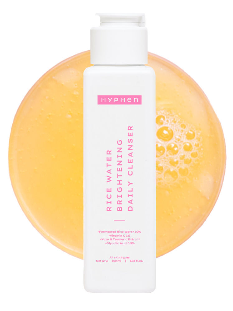 Hyphen By Kriti Sanon Rice Water Face Brightening Daily Cleanser, Reduce Pigmentation & Dark Spots, Brightens & Even Tones Skin, Moisturizes Skin - Distacart