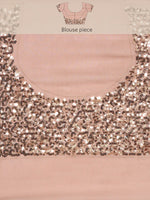 Thumbnail for Anouk Nude-Coloured & Gold-Toned Sequin Embellished Pure Georgette Saree - Distacart