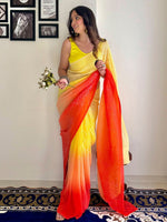 Thumbnail for Anouk Embellished Sequinned Pure Georgette Designer Saree - Distacart