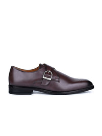 Thumbnail for LOUIS STITCH Men Rosewood Formal Slip-On Monk Shoes