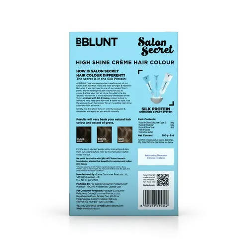 BBlunt Salon Secret High Shine Crème Hair Colour Chocolate Dark Brown - Distacart