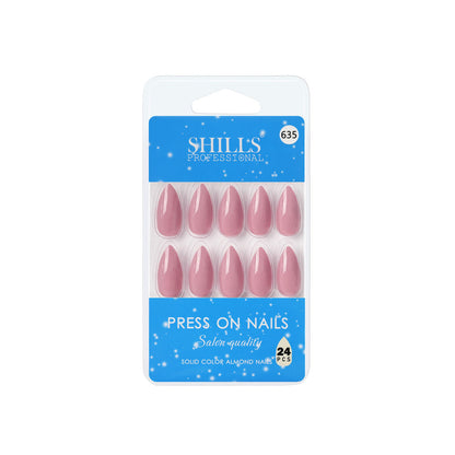 shills professional reusable press on nails almond spn635
