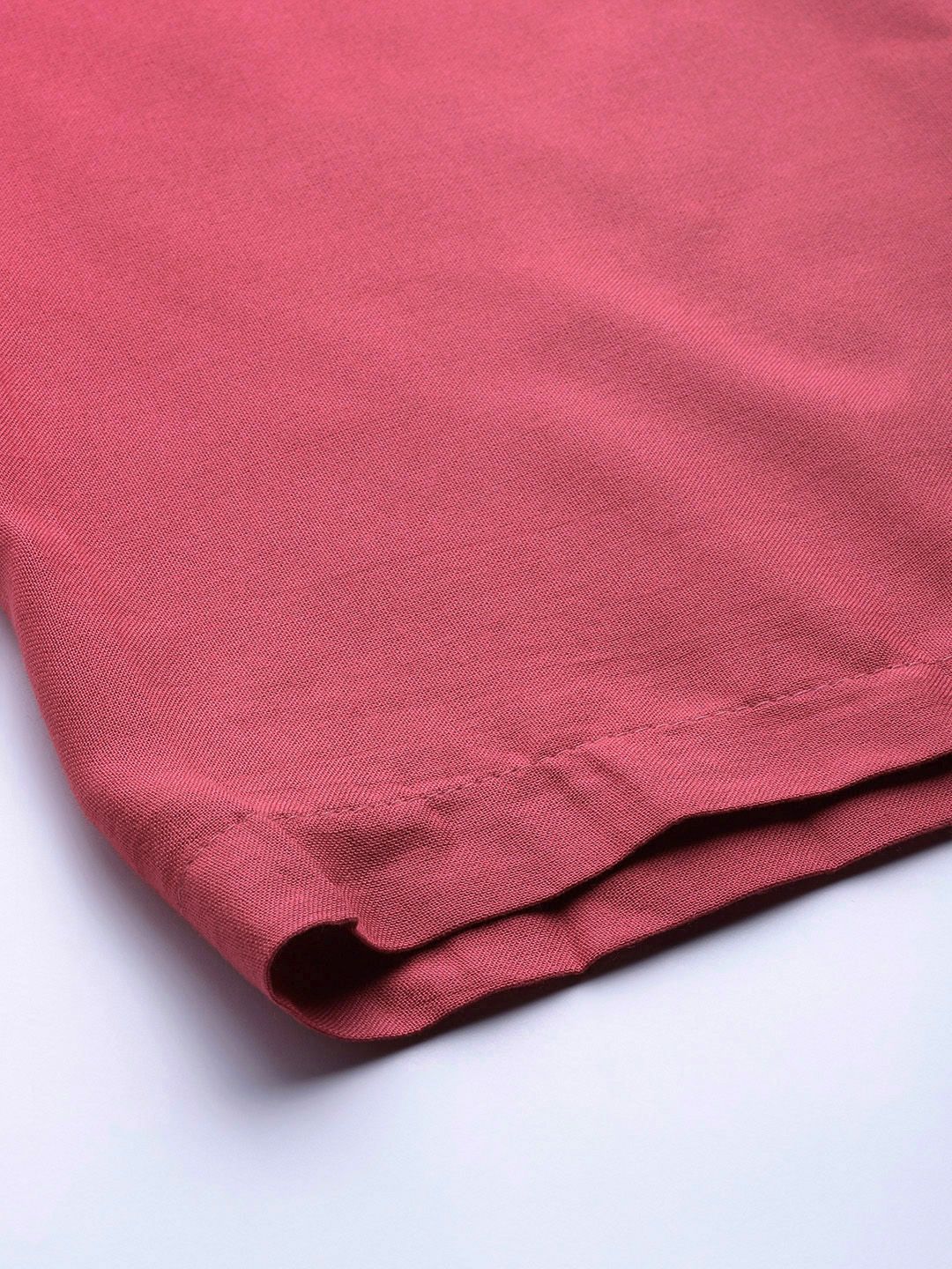 TAG 7 Women Pink Solid Wide Leg Palazzos