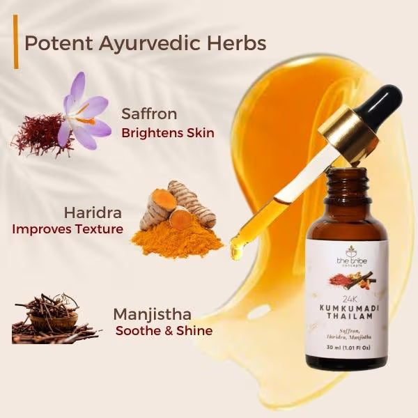 The Tribe Concepts 24k Kumkumadi Thailam - Skin Brightening Oil